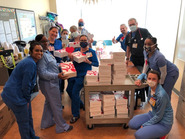 Healthcare Workers Enjoying Donations