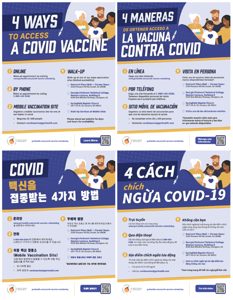 Vaccine Access - English, Spanish, Korean & Vietnamese